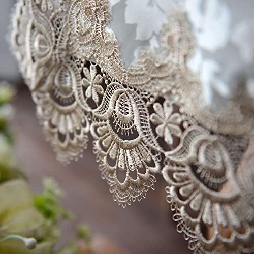 ARTABLE Light Brown Lace Table Runner 16x60 Inch Macrame Dresser Scarf