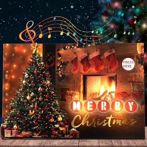 Ecloverlife Christmas Music & Lights Pop-Up Card with Envelope - Holiday Greetings