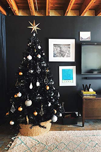 6ft Black Canadian Pine Christmas Tree with 817 Tips & Metal Stand | Holiday Decor