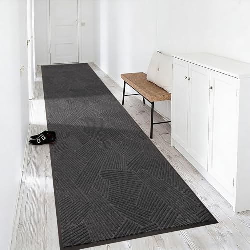 Charcoal Grey 3ft x 10ft Heavy Duty Non-Slip Front Door Mat Indoor Outdoor