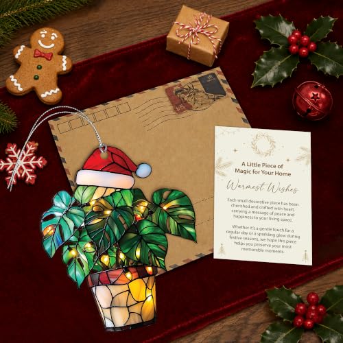 Acrylic Plant Suncatcher Christmas Ornament for Plant Lovers - Holiday Decor