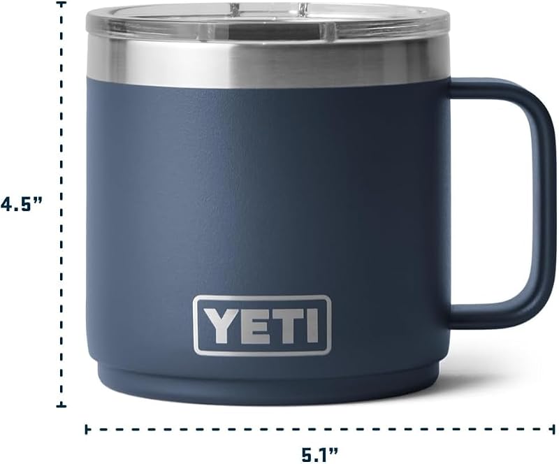 YETI Rambler 14 oz Ceramic Lined Stackable Mug Wetlands Camo - Durable Camping Coffee Cup