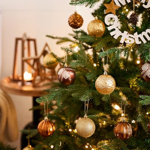 Valery Madelyn 35-Piece Rustic Christmas Ornaments Set - Shatterproof Tree Decorations