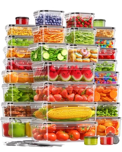 60 PCS Food Storage Containers with Lids Set - Leakproof, BPA-Free, Stackable