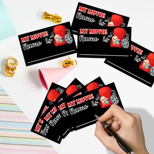 EQIUAG What's Your Movie Name Game - Black, 1 Sign 30 Cards Party Game