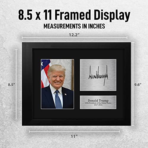 US President Donald Trump Autograph Framed Print - Black Frame, 8.5x11