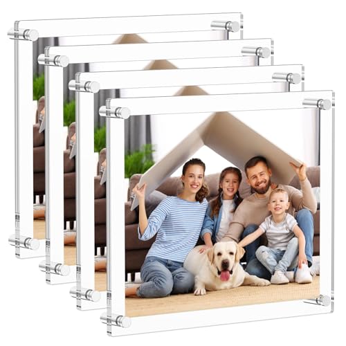 8.5x11 Acrylic Picture Frames 4 Pack - Clear Floating Wall Frames - Variation of THIS listing