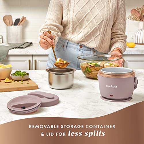 Portable Electric Lunch Box - 20oz Blush Pink Food Warmer & Spill-Free Container - Keeps Meals Warm on-the-Go, Dishwasher Safe