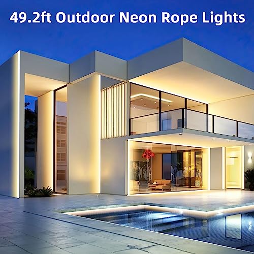 Lamomo LED Strip Lights 49.2ft Warm White Dimmable Waterproof Rope Light - Variation: Warm White / 49.2ft