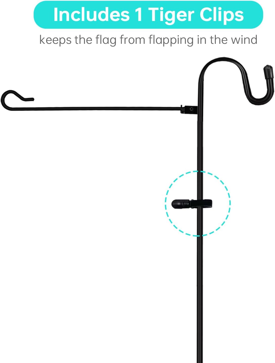 JOYSEUS Garden Flag Holder Stand - 36-Inch Heavy Duty Shepherd Hook, Rust Resistant Design for Yard Flags