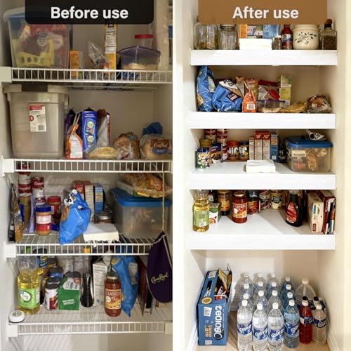 PVC Wire Shelf Covers 24x12 Inches - Removable Pantry Shelving Liners (Variation 5)
