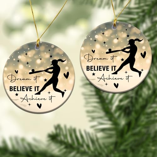 MEDROC Cor2 Softball Girl Christmas Ornament - 3-Inch Ceramic Team Gift