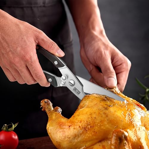 Heavy Duty Kitchen Shears - Ultra-Sharp Poultry Scissors with Ergonomic Handle