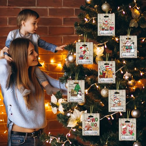 Mczan 16 Christmas Money Holder Cards – 16 Assorted Ornaments, Includes Plastic Domes