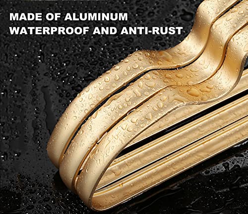 20 Pack Matte Gold Aluminum Coat Hangers - 16.5 x 8.27 Inches, Durable & Elegant