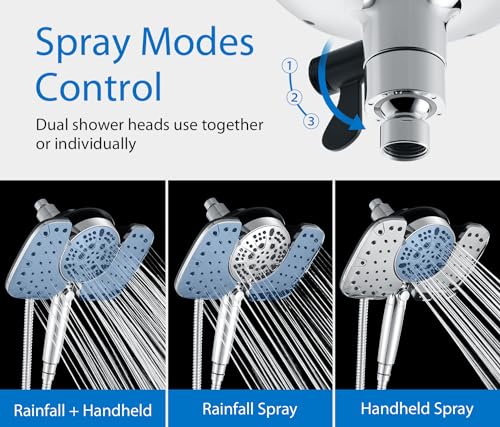 Rain Shower Head with Filter and Handheld Spray Combo Chrome 2.5 GPM - Variation of Chrome / 2.5 GPM
