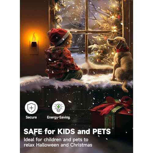 Christmas Night Lights Plug in 2 Pack, 3 Modes Candle Night Light with Dusk to Dawn Sensor, Flickering Flame Halloween NightLights for Parties, Home Decor