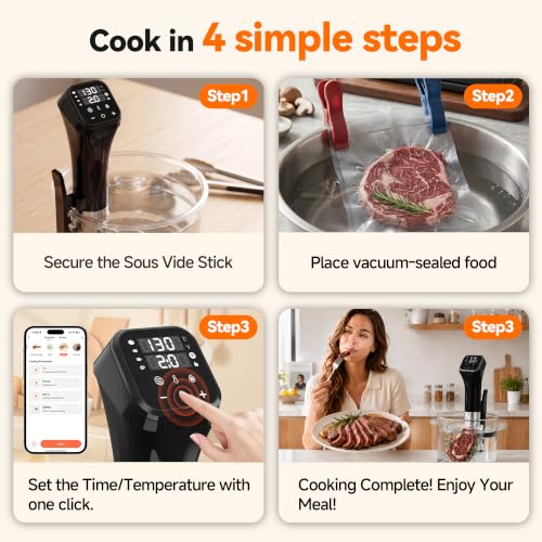 WiFi Sous Vide Cooker Combo with Vacuum Sealer for Precise Cooking