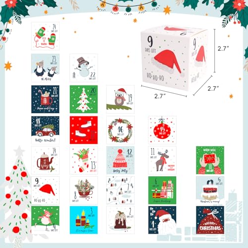 ysmile Christmas Advent Calendar 2025, DIY 25 Empty Christmas Countdown Box for Gift Wrap, 25 Days Number Xmas Holiday Dec