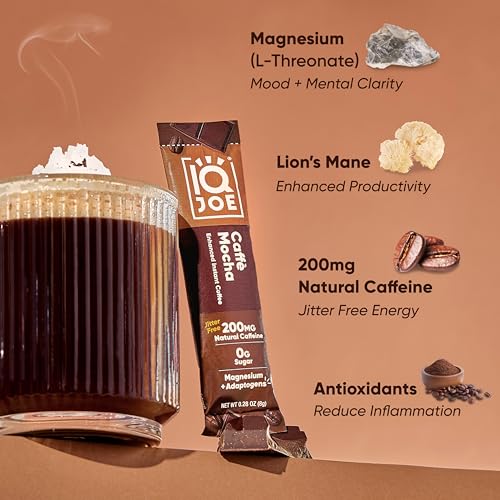 IQJOE Mushroom Coffee Packets Variety Pack 40 Sticks - Lion’s Mane & Adaptogens for Focus