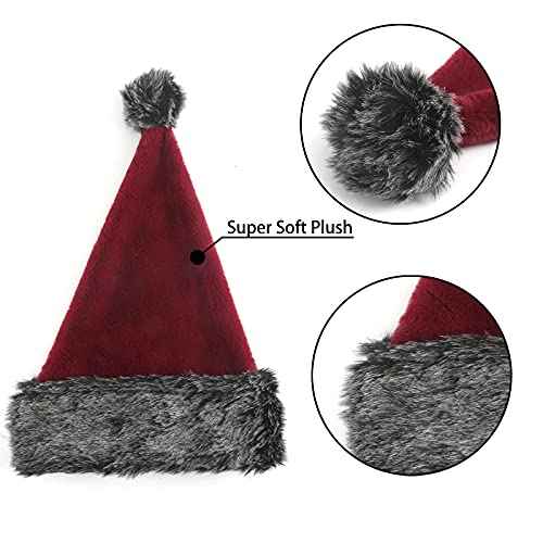 Personalized Santa Hat - Super Soft Plush Christmas Hat for Adults, Unisex Holiday Party Gift