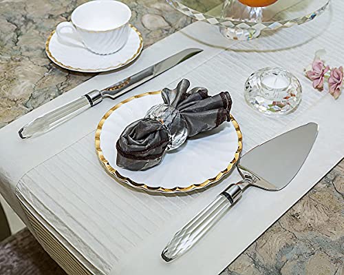 kitCom 8-Pack Crystal Napkin Rings, Diamond-Shaped K9 Crystal Napkin Holders