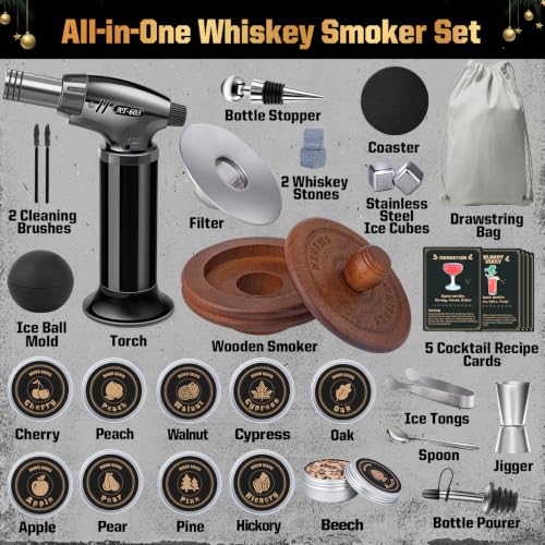 Black Whiskey Advent Calendar 2026 with Smoker Kit for Men, 24-Day Holiday Gift