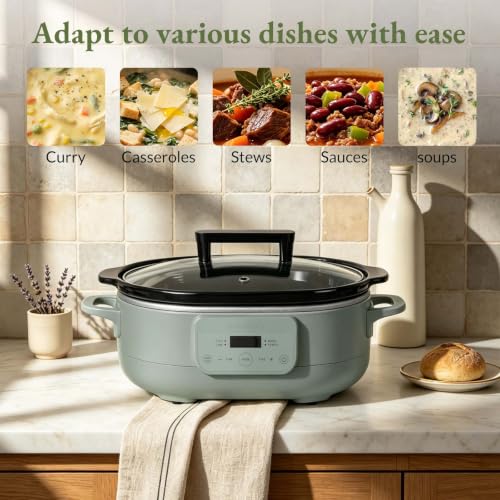 Olive Magnifique 6-Quart Programmable Slow Cooker with Removable Nonstick Pot
