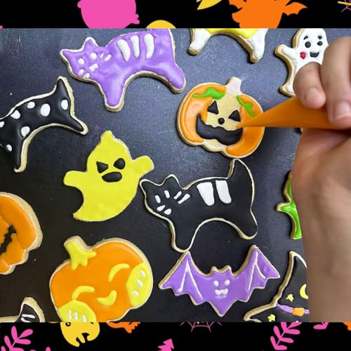 Crastilior 12-Piece Halloween Cookie Cutter Set Stainless Steel Pumpkin Bat Ghost Cat