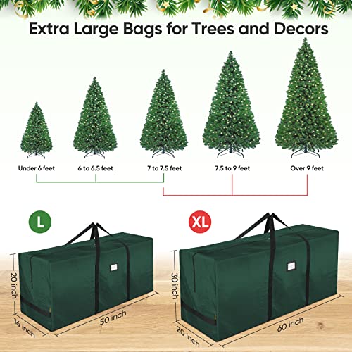 BALEINE 7.5 ft Green Extra Large Christmas Tree Storage Bag with Reinforced Handles