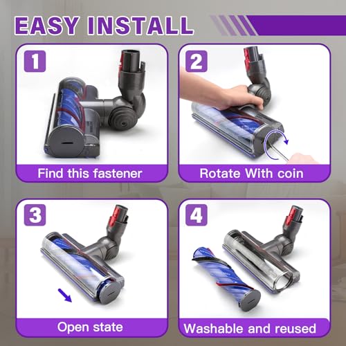 1 Pack V8 V11 Anti-Tangle Vacuum Brush Head for Dyson V7 V8 V10 V11 V15