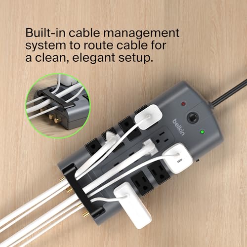 Belkin Surge Protector Power Strip w/ 8 Rotating & 4 Standard Outlets