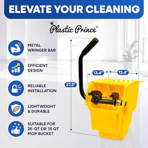 Plastic Prince Mop Wringer Replacement - Yellow Side Press for 26 & 35 Quart Buckets - Variation 1