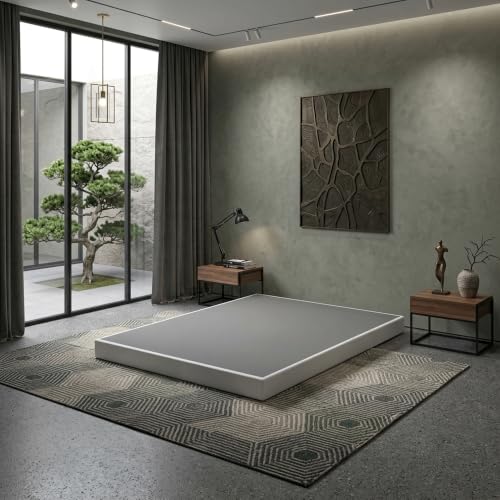 Queen Low Profile Box Spring 5 Inch Mattress Foundation - Easy Assembly Steel Frame