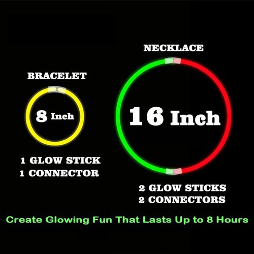 Glow Sticks | 100PCS Bulk Party Pack - 8” Glow In The Dark Bracelets for Kids & Halloween Fun