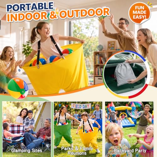 Giant Pants Yard Game Set for Adults and Kids - 2 Large + 2 Small Pants with Balls & Pump