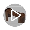 Walnut 42-Inch Oval Fluted Coffee Table with Two-Tier Storage - Mid-Century Modern Wood