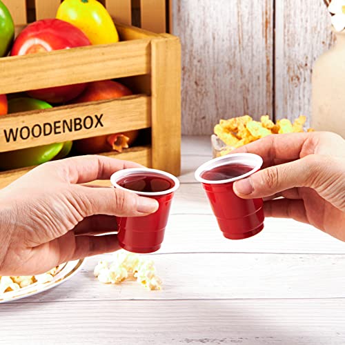 Lilymicky 1080 PACK 2 oz Red Plastic Shot Glasses, Cups