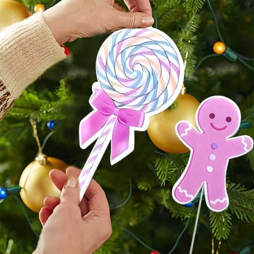 18 Pcs Giant Lollipop Christmas Tree Ornaments - Candy Decor 30 cm for Holiday Festivities
