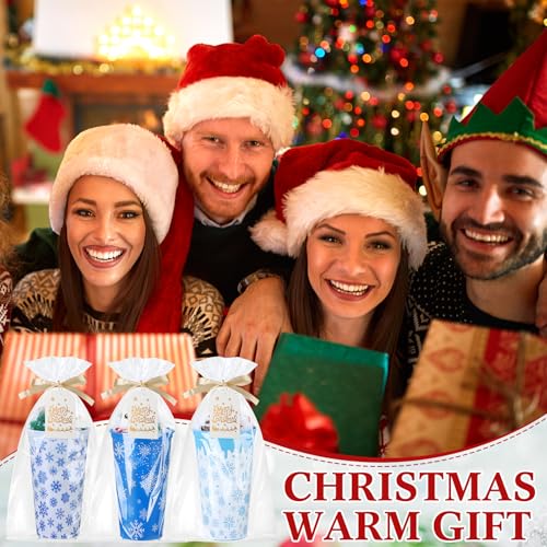 Glitopper 36 Sets Snowflake Christmas Gift Set for Coworkers – 36 Pairs Socks, 36 Mugs, 36 Cards, 50 Bags & Ribbon (Snowflake Variation: 36 / Snowflake)