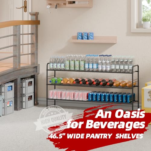 Black 3-Tier Shoe Rack for Closet - 44 Inch Heavy Duty Metal Organizer