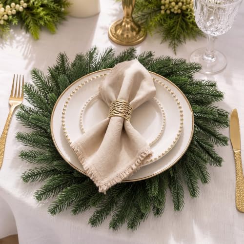 Christmas Placemat Set of 12 Artificial Norfolk Wreath Charger