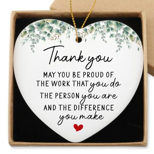 Thank You Gifts for Women Hanging Ornament - Appreciation Retirement Boss Colleague Ceramic Keepsake - Proud of You