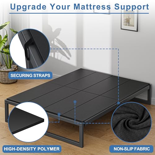 King Bunkie Board for Mattress Support - High-Density Polymer, Black, 80x74 Inches - Support Under Mattress