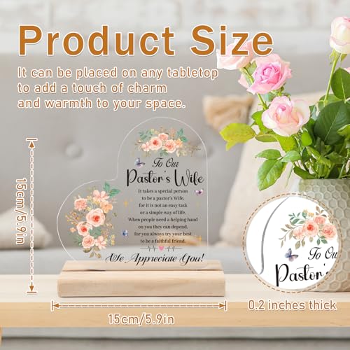 Pastor's Wife Appreciation Gifts - Acrylic Plaque with Wooden Stand Pastor Appreciation Day Gifts Thank You Gift for Pastor Wife Women Her Christmas Thanksgiving Christian Birthday