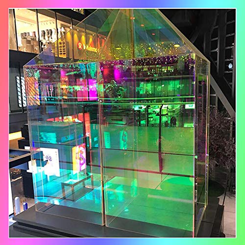SUMAGITIN Holographic Window Film Cool Color 35.4in x 10ft adhesive chameleon rainbow effect