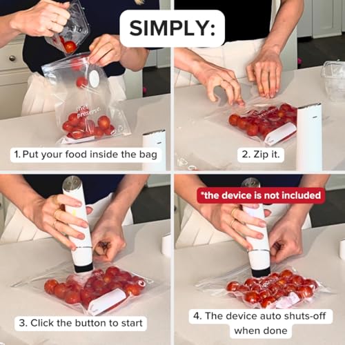 Reusable Vacuum Sealer Bags - 30 BPA-Free Food Storage Sets with Small & Medium Sizes - Odor & Leak Resistant