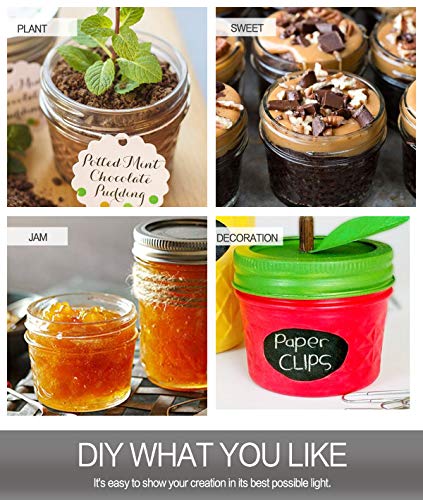 40 Pack Mason Jars with Lids - 4oz Canning Jelly Jars, Food Grade, Vintage Style