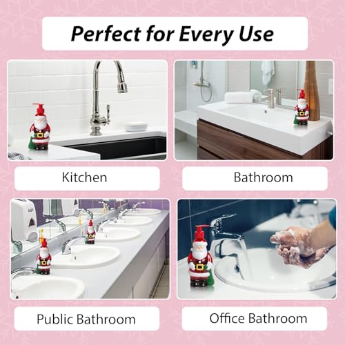 Simple Pleasures Santa Claus Holiday Soap Dispenser with Scented Liquid Soap - Decorative Hand Pump Refillable Soap Dispensers for Kitchen and Bathroom Sinks