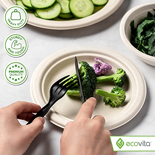 EcoVita 7-Inch Compostable Paper Plates - 150 Eco-Friendly Tree-Free Disposable Dinnerware - Variation 1